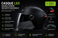 Casque LED Premium pour Trottinette Électrique – Double Visière