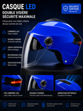 Casque LED Premium pour Vélo & Trottinette Électrique | Double Visière & Feu Arrière Rechargeable